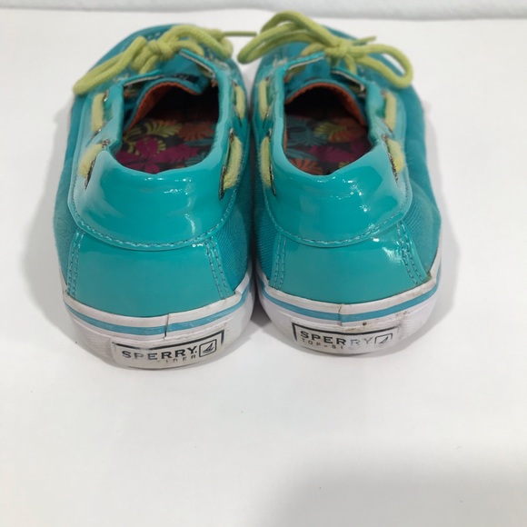 SPERRY Topsiders Shoes Size 1 Teal Biscayne EUC - Picture 7 of 8